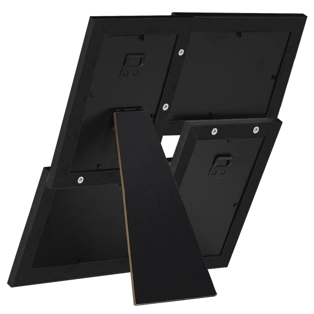 Cornice Multipla per 4 Foto 10x15cm Nera in MDF 332774
