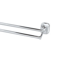 Portasalvietta da muro doppio cromato 60 cm - serie suite