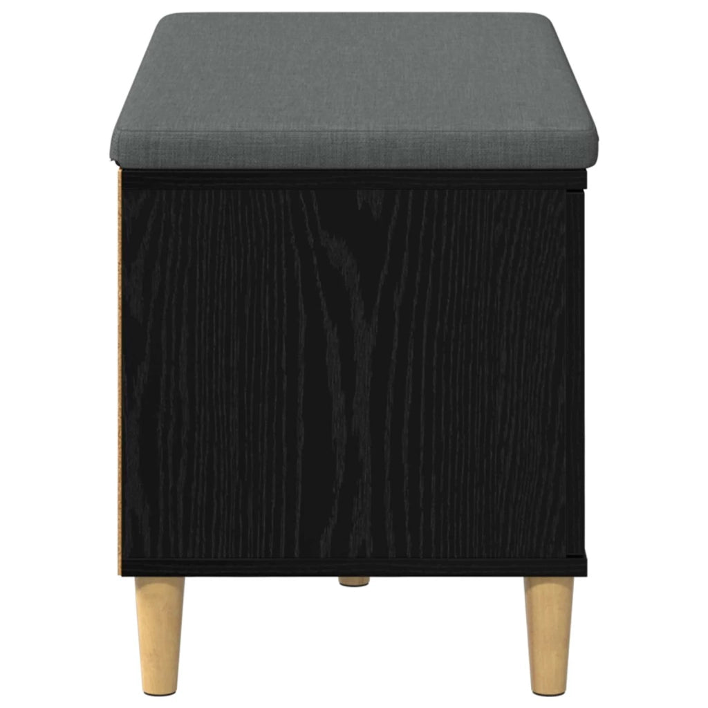 Panca per ingresso con cuscino Rovere Nero 80 x 38 x 46 cm 891529