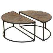 Tavolino da salotto set 2 pezzi in legno e metallo marrone 91x45,5x40,5
