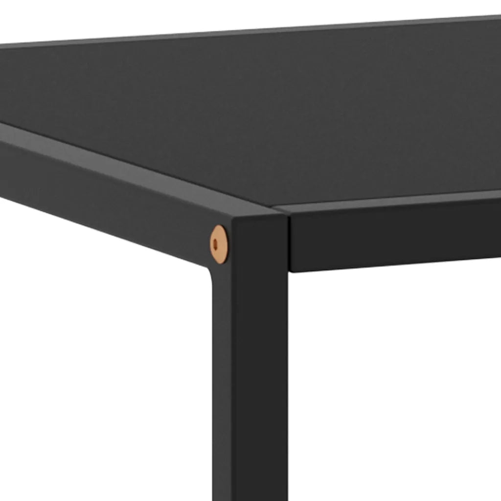 Tavolino da salotto | Tavolino da caff¨¨ | Tavolino da Soggiorno Nero con Vetro Nero 100x50x35 cm