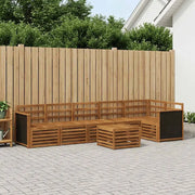 Set divano sezionale 6 pcs Naturale Legno di Acacia Massello