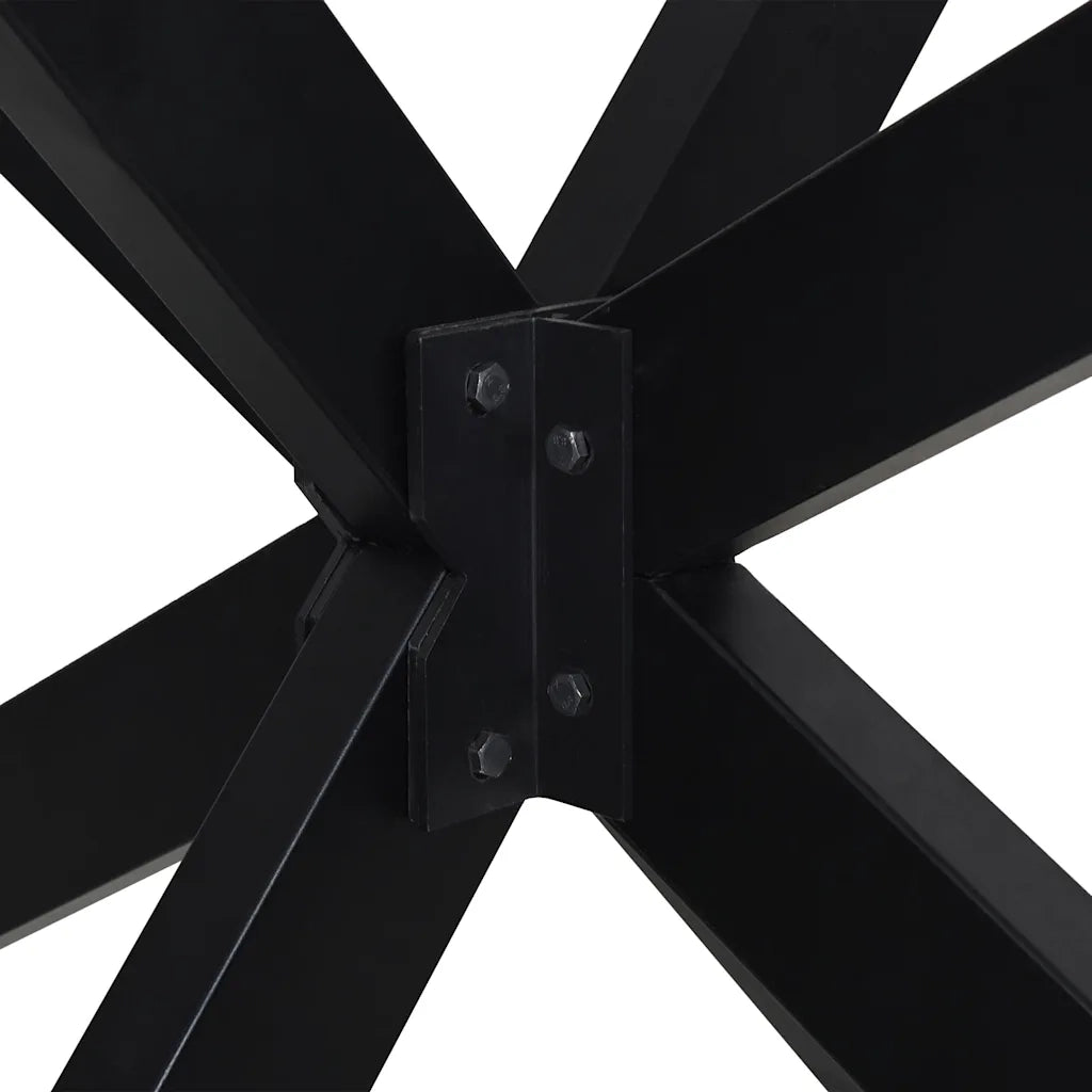 Gamba per Tavolo da Pranzo a Forma di Ragno Nero 150x78x(72-73) cm Acciaio