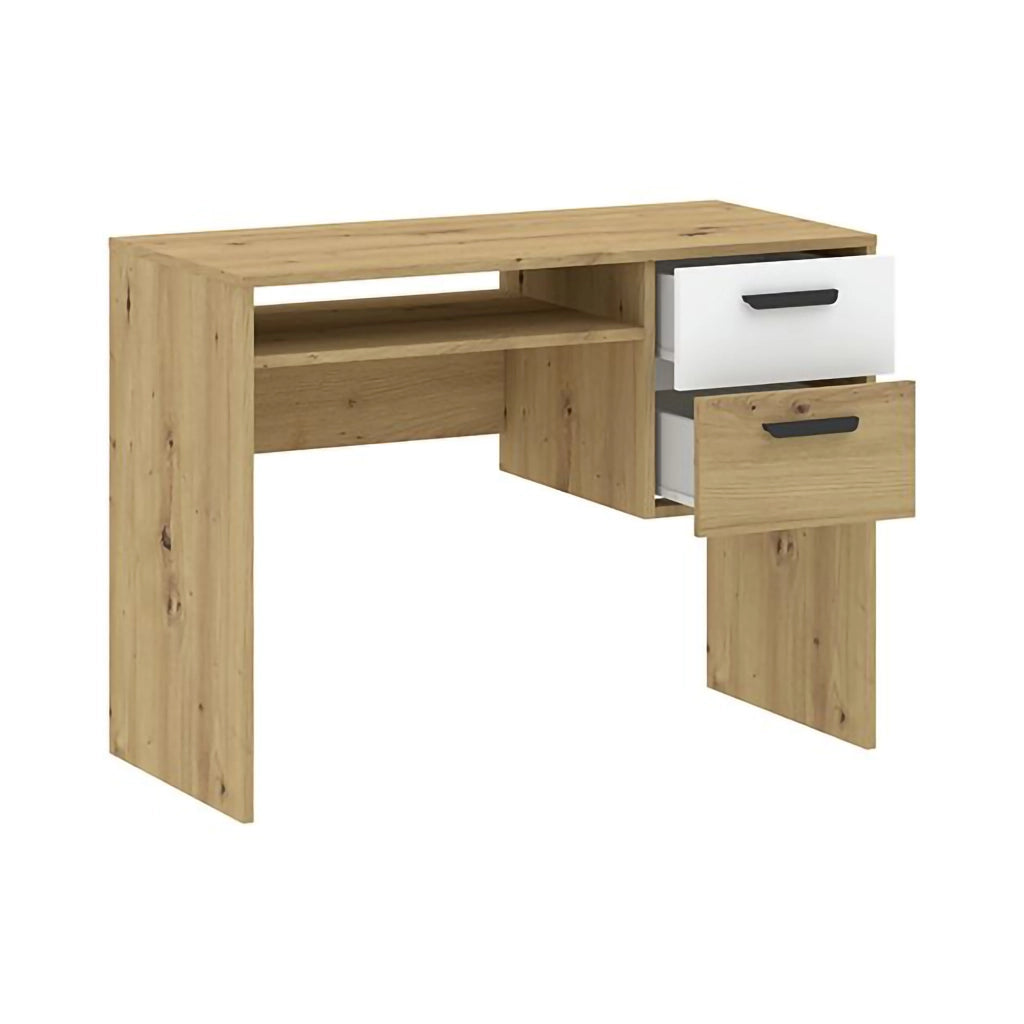 Linimi, Scrivania 2 Cassetti, 71x33x75h cm Marrone Rovere Nodi