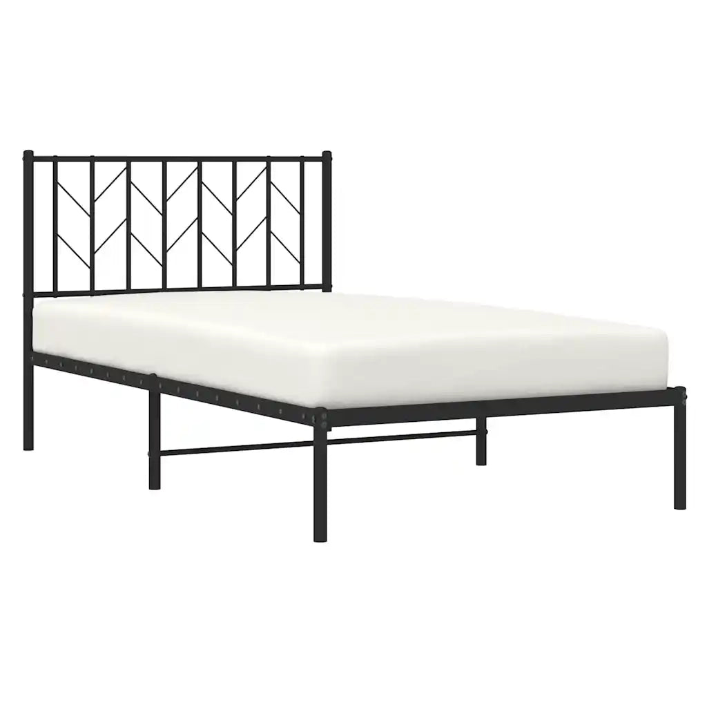 Giroletto con Testiera Metallo Nero 100x200 cm 374432