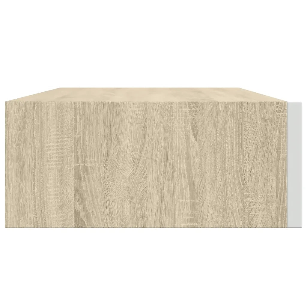Mensola a muro con cassetti in rovere e bianco 40x23,5x10 cm MDF 330249