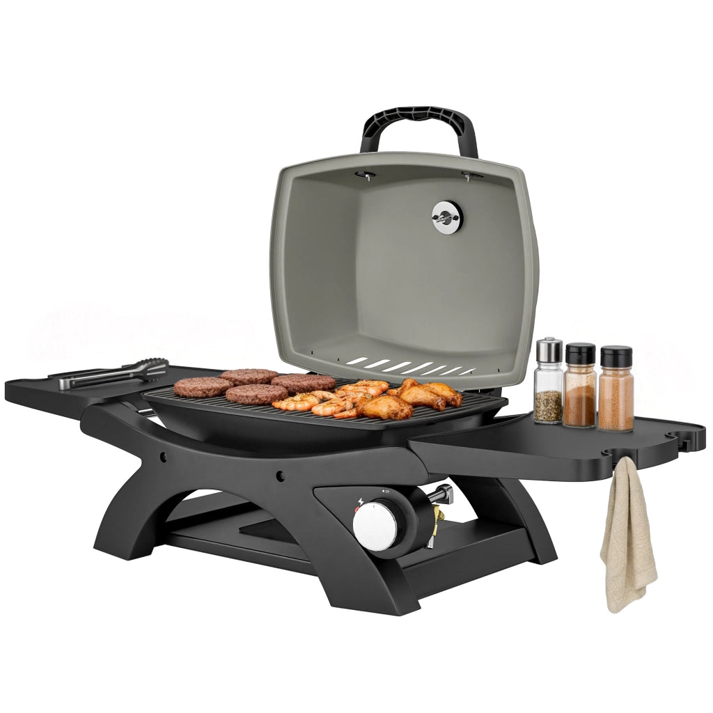 Grill a gas 3.3 KW ¨C zephmum ¨C Griglia in ghisa pieghevole con tavolini laterali