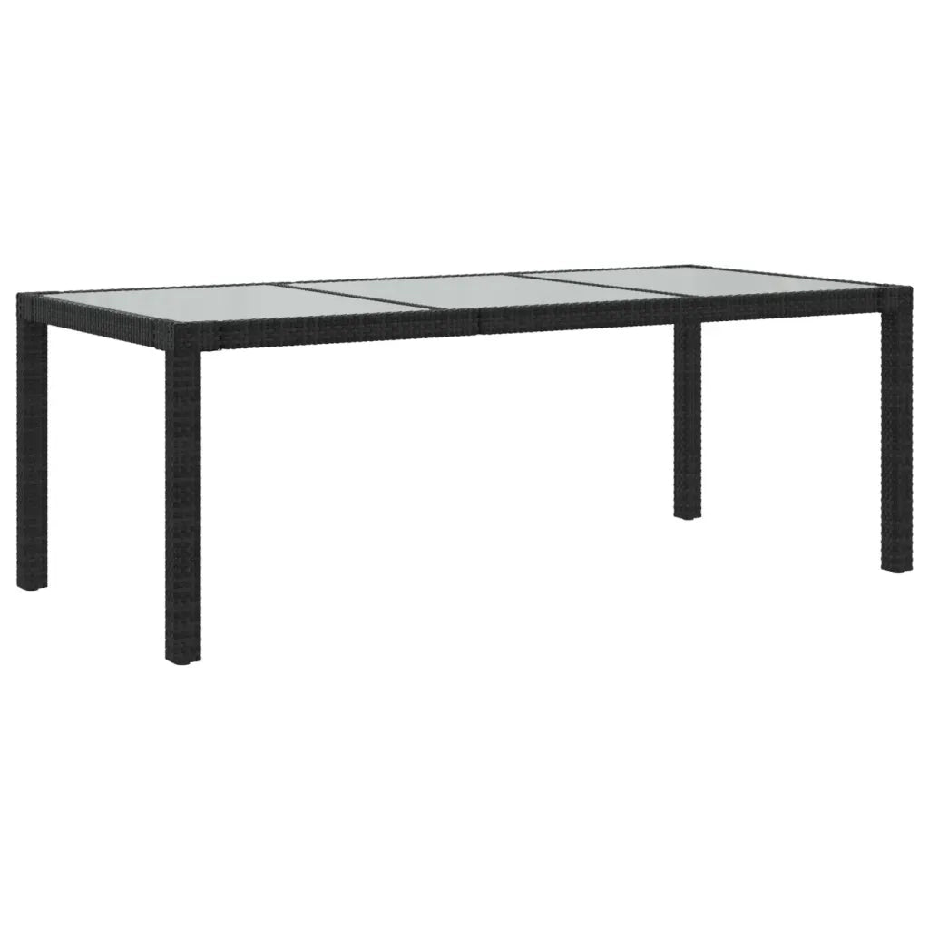 Set da Pranzo da Giardino 9 pz con Cuscini in Polyrattan Nero 3094870