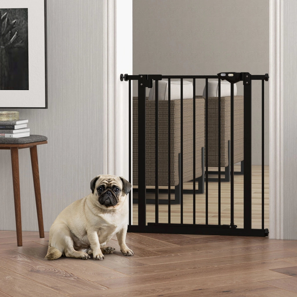 Cancellino per Cani e Animali Domestici con Chiusura Automatica per Scale e Ingressi. 68x77 cm. Nero