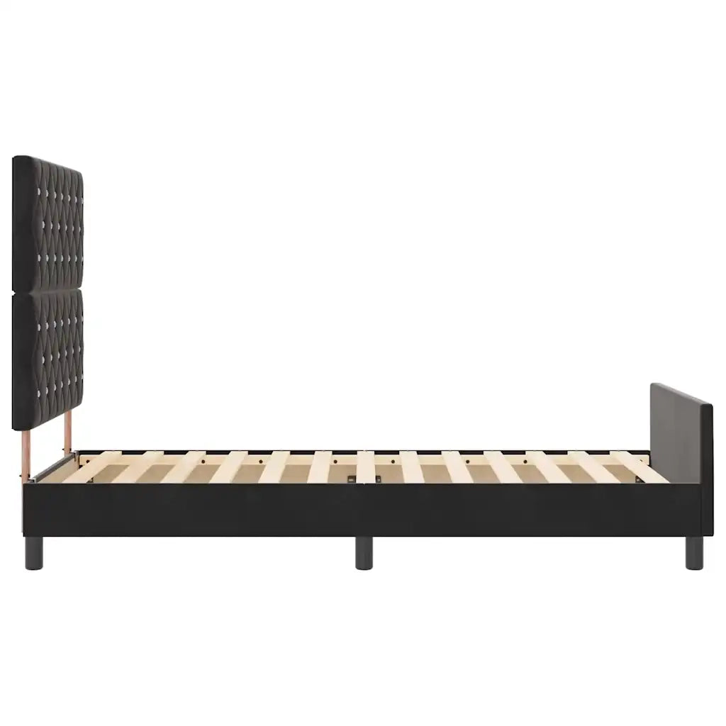 Letto a molle con testiera Nero 90 x 200 cm Velluto 3344851