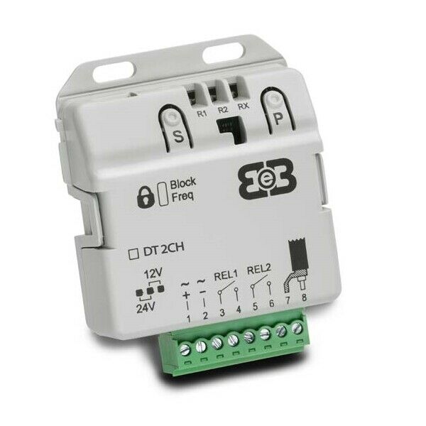 RICEVITORE 434 MHZ BOX DA INTERNO CON MORSETTIERA 2 CH B&B DT F03-BB-DT434-R2-M