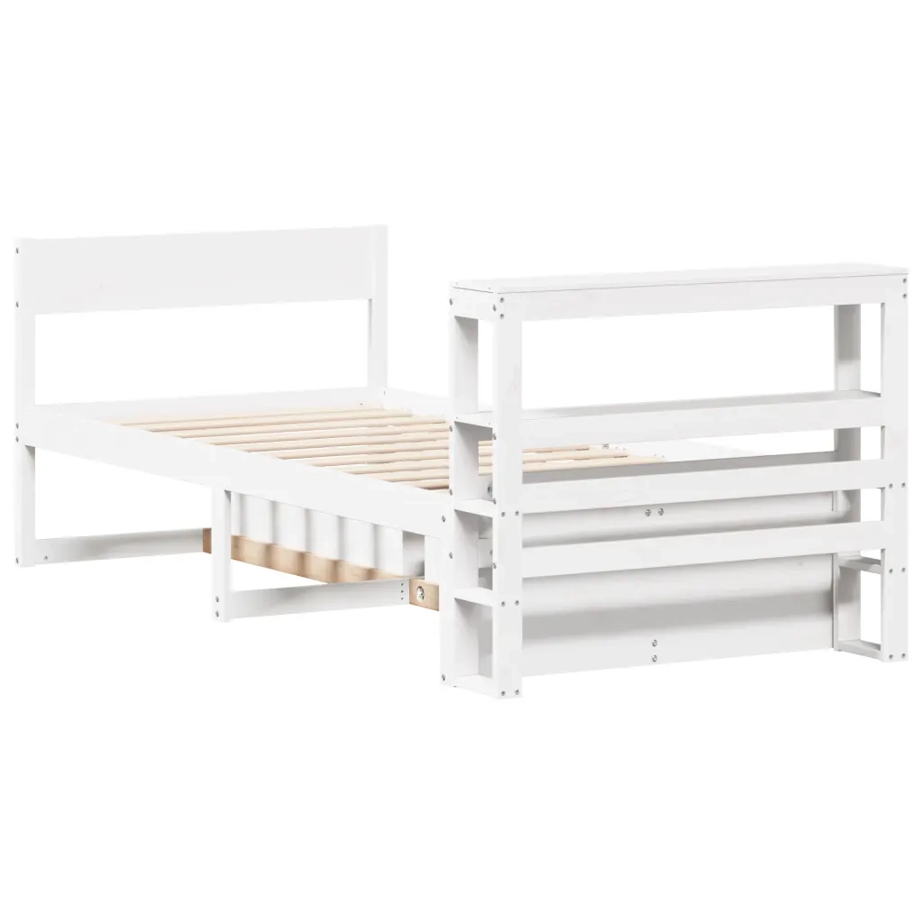 vidaXL Letto senza Materasso Bianco 75x190 in Legno Massello di Pino