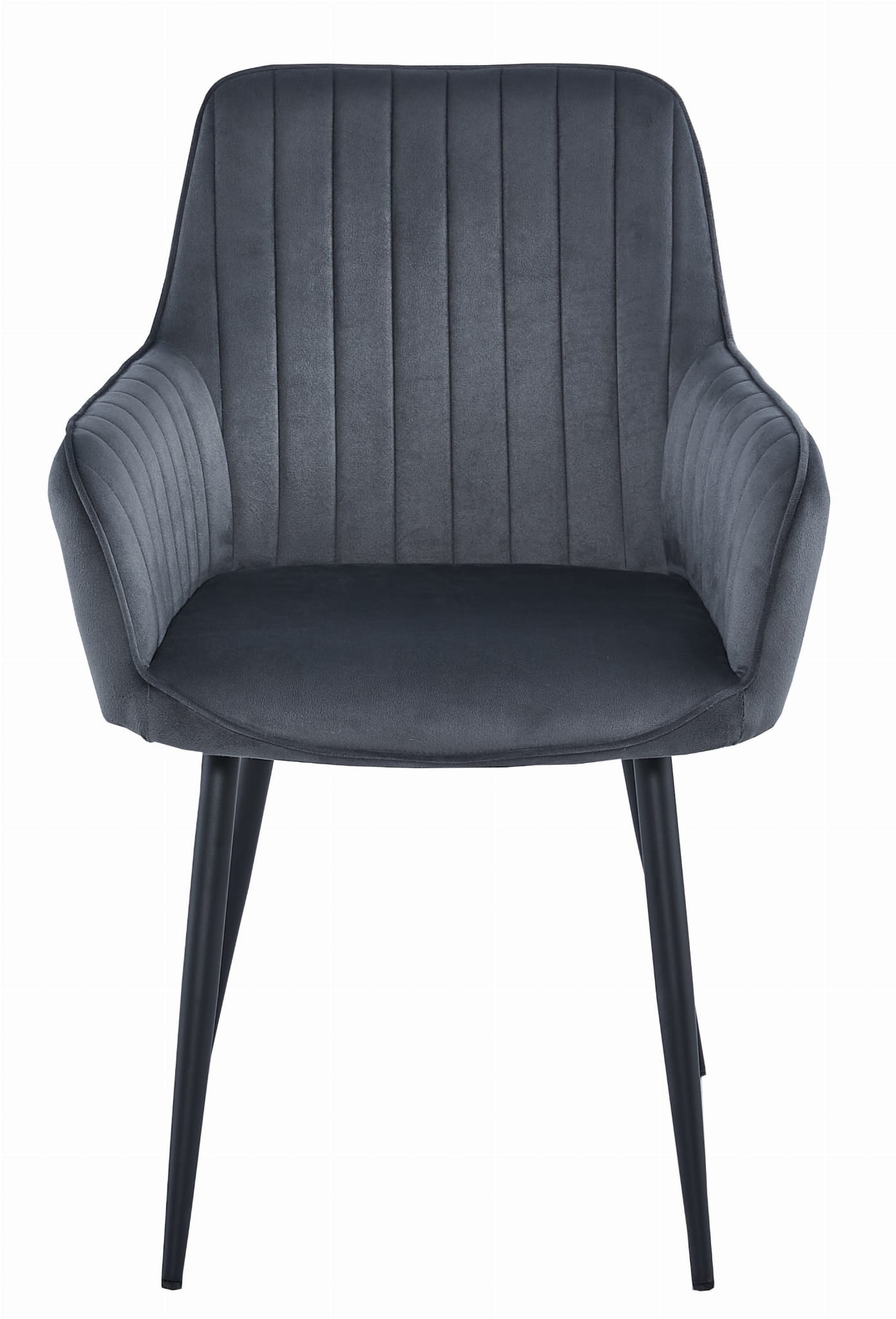 Sedia VALORA SELO - Velluto grigio scuro con gambe nere x 2