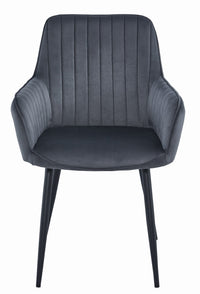 Sedia VALORA SELO - Velluto grigio scuro con gambe nere x 2