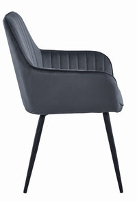 Sedia VALORA SELO - Velluto grigio scuro con gambe nere x 2