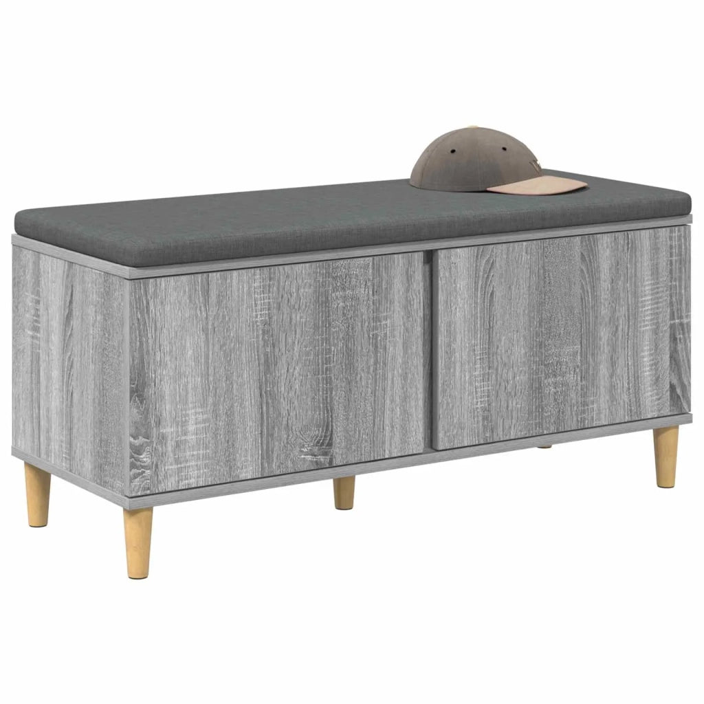 Panca per ingresso con cuscino Sonoma grigia 100 x 38 x 46 cm 891541