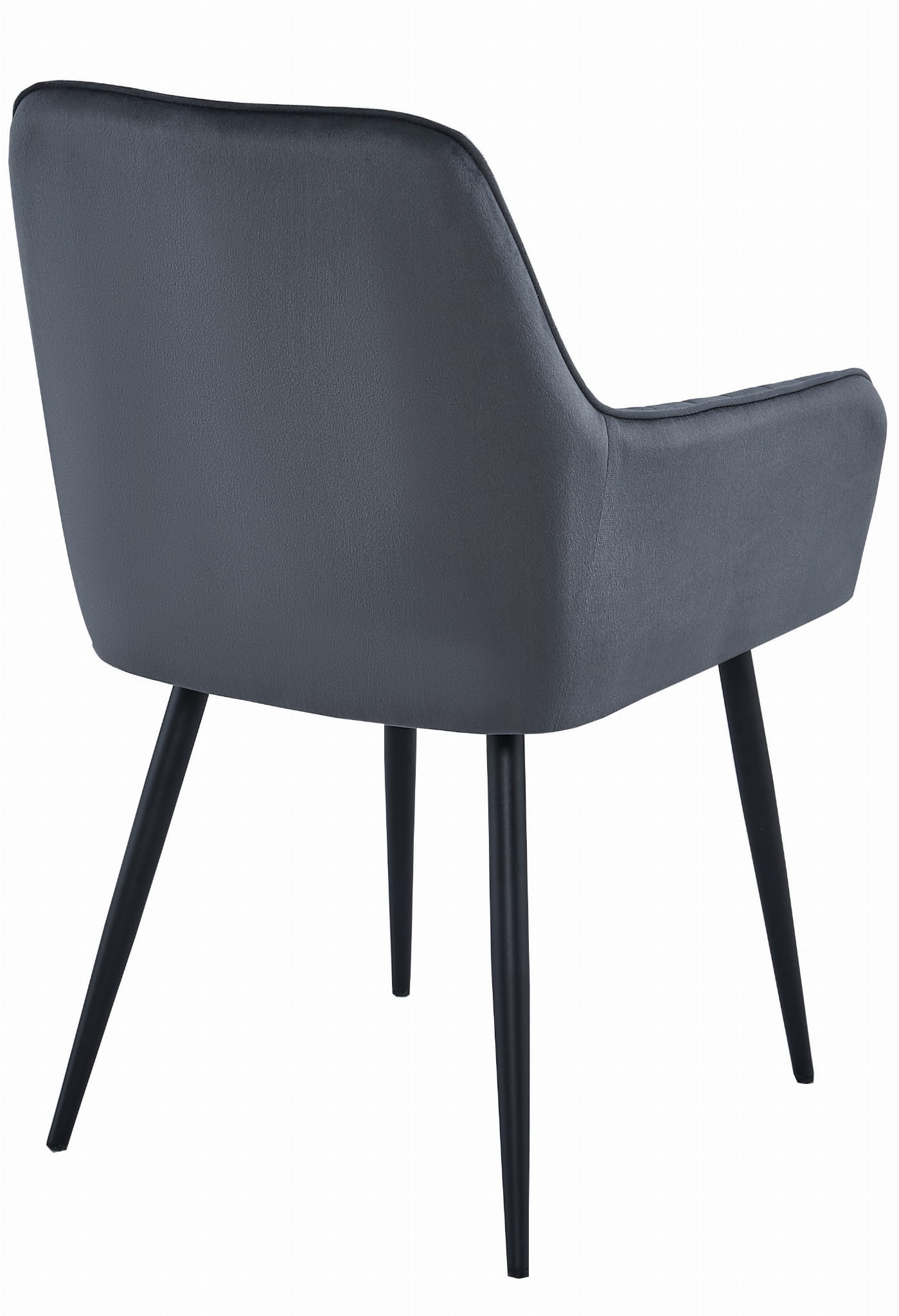 Sedia VALORA SELO - Velluto grigio scuro con gambe nere x 2