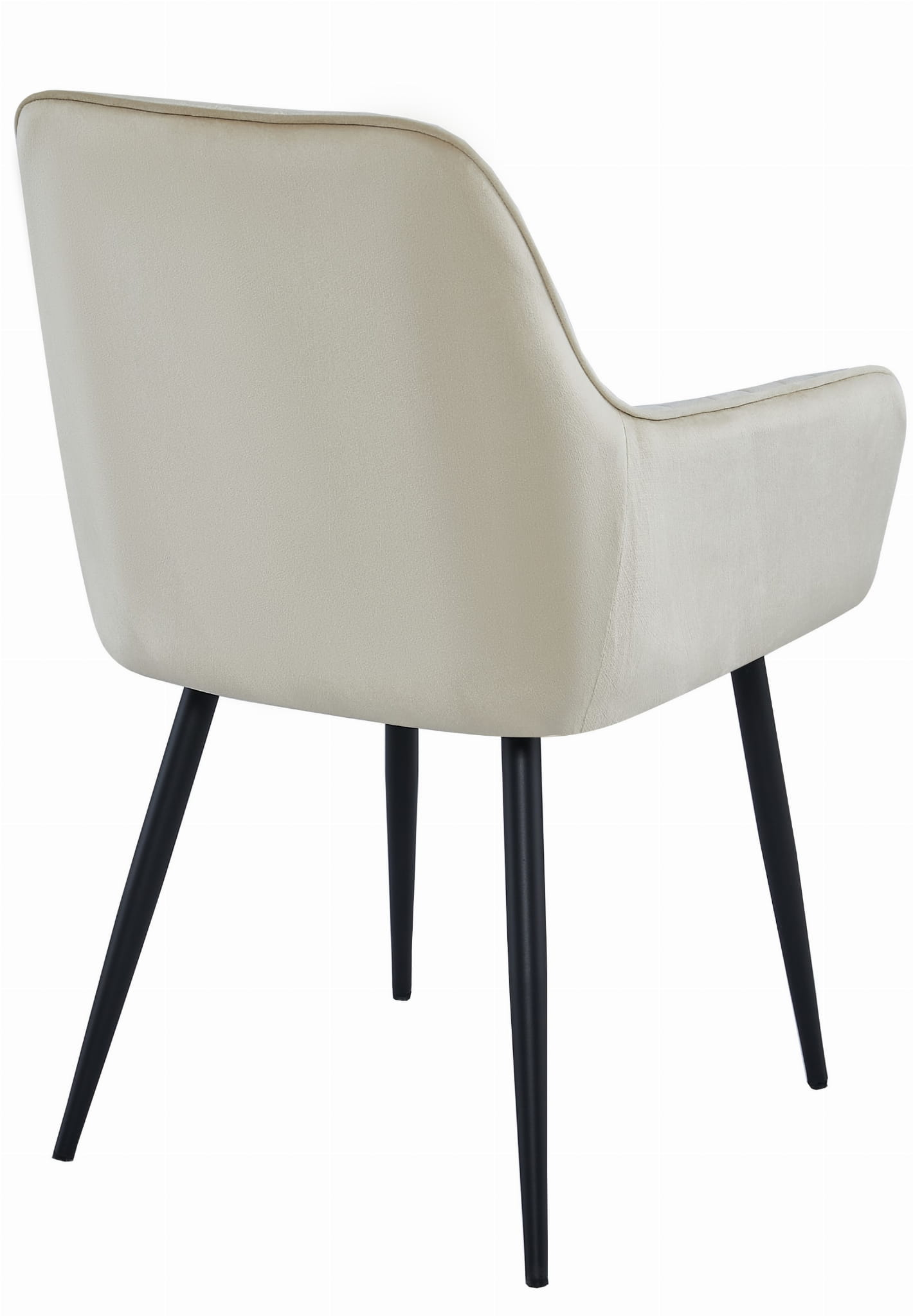 Valora SELO Sedia in velluto beige con gambe nere, set da 2