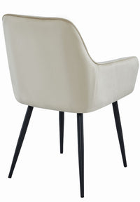 Valora SELO Sedia in velluto beige con gambe nere, set da 2