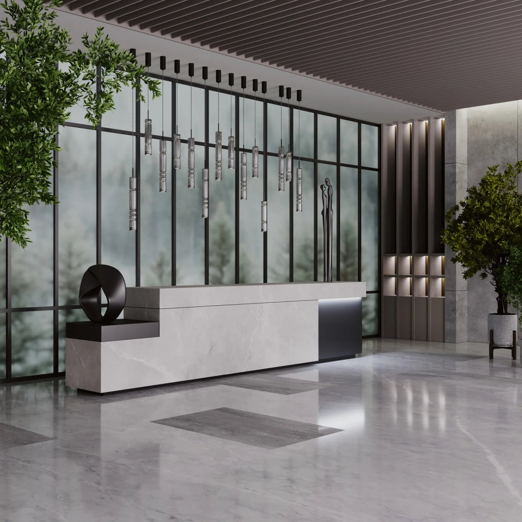 Maytoni Lampadario Sospensione Moderna Ordo 1 luce LED integrato nero metallo vetro