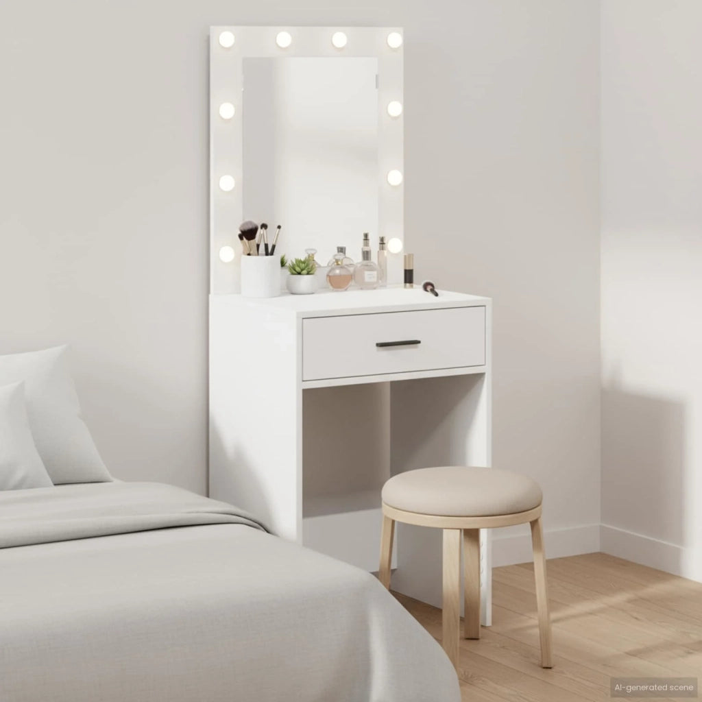 Tavolo da Trucco Bianco 50 x 41 x 135 cm Legno multistrato 865037