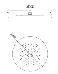Soffione doccia ad incasso filomuro tondo