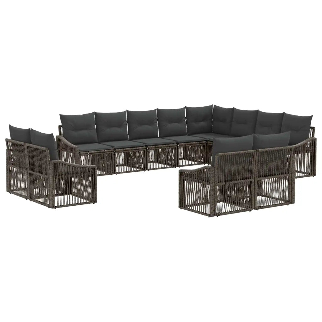 Set Divano da Giardino 12 pcs Grigio polyrattan 3436181
