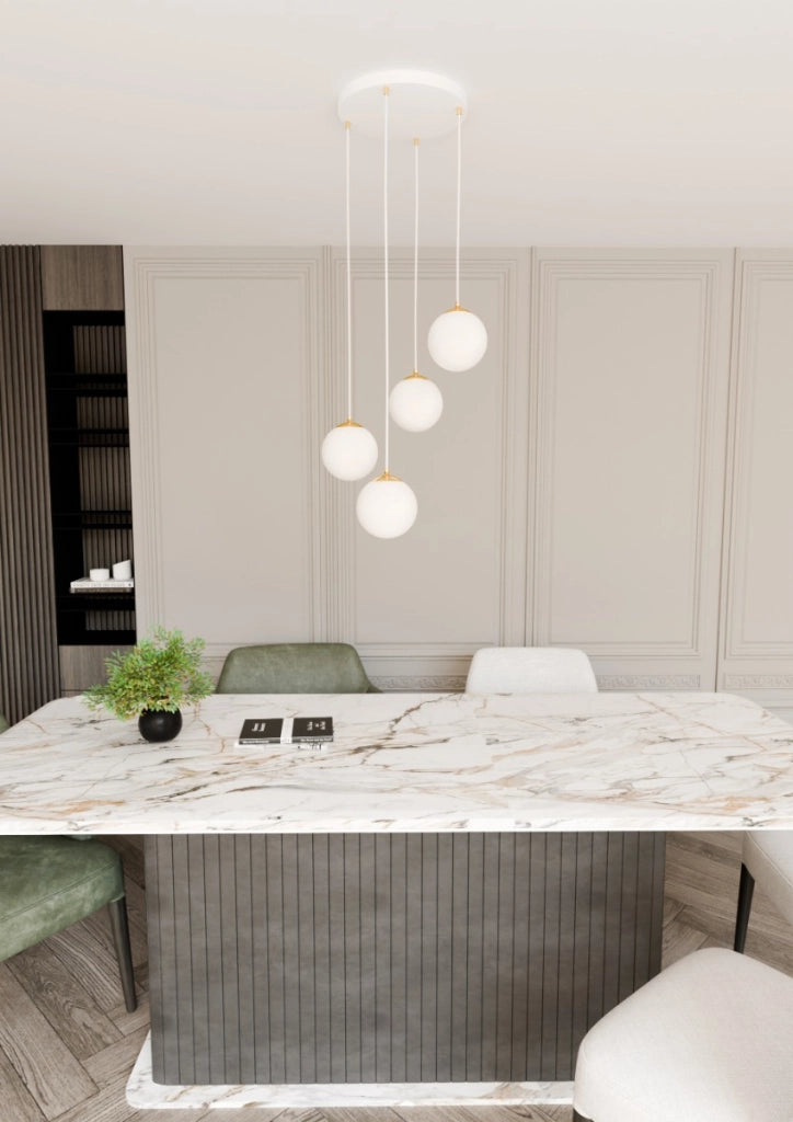 Lampadario Emibig Royal 4, 4xE14 bianco oro vetro