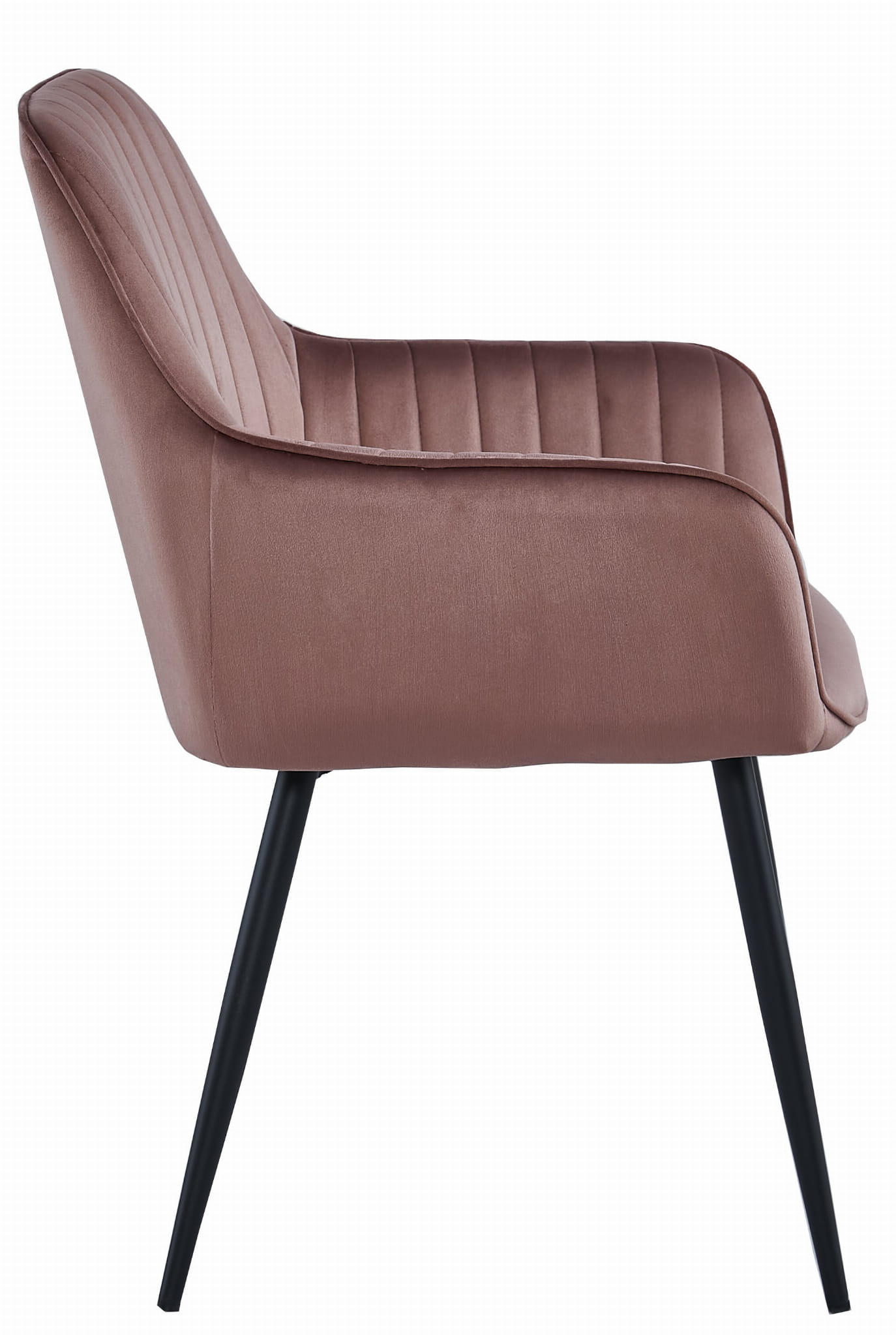 Valora SELO Sedia in velluto rosa con gambe nere, set da 2