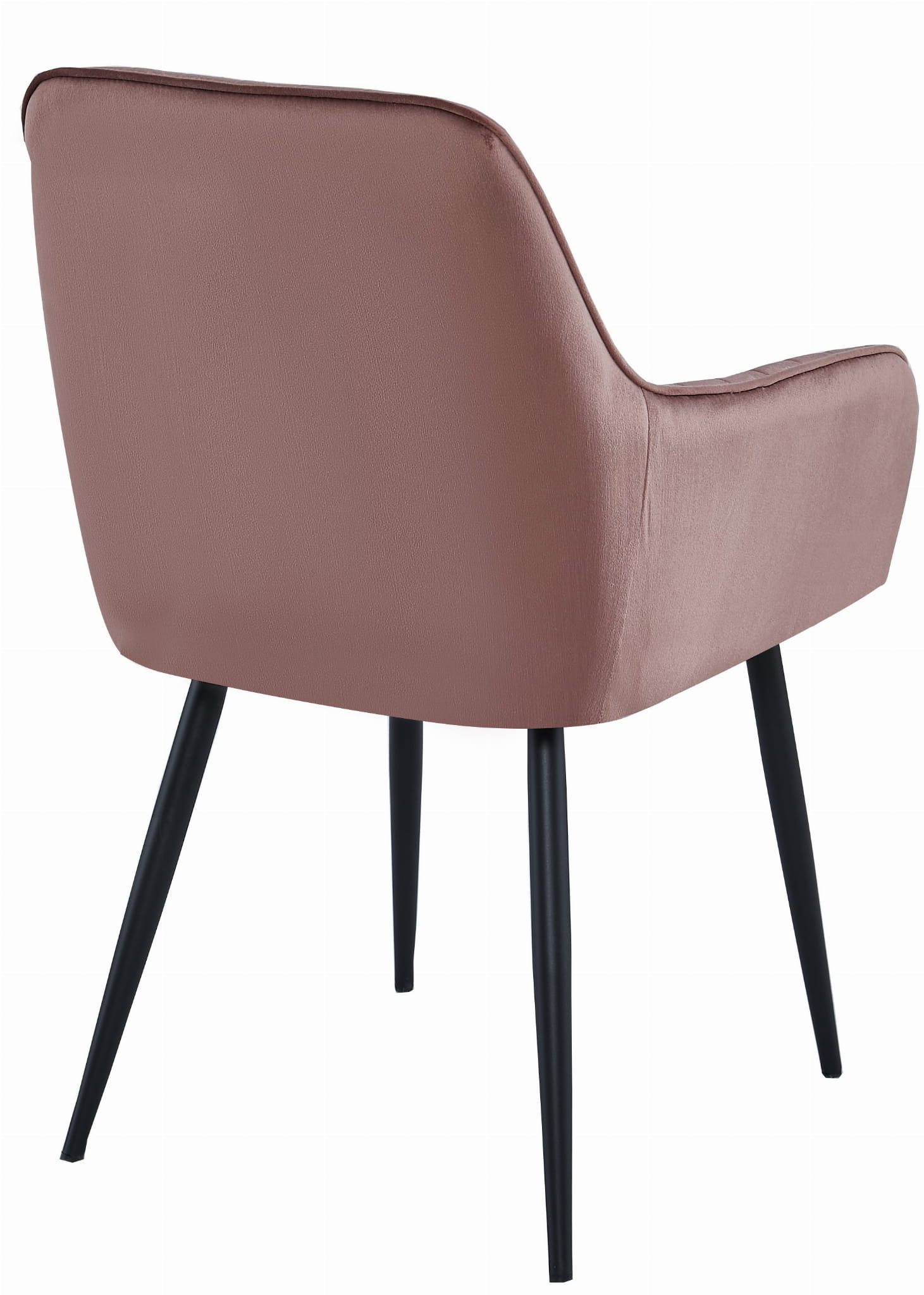 Valora SELO Sedia in velluto rosa con gambe nere, set da 2