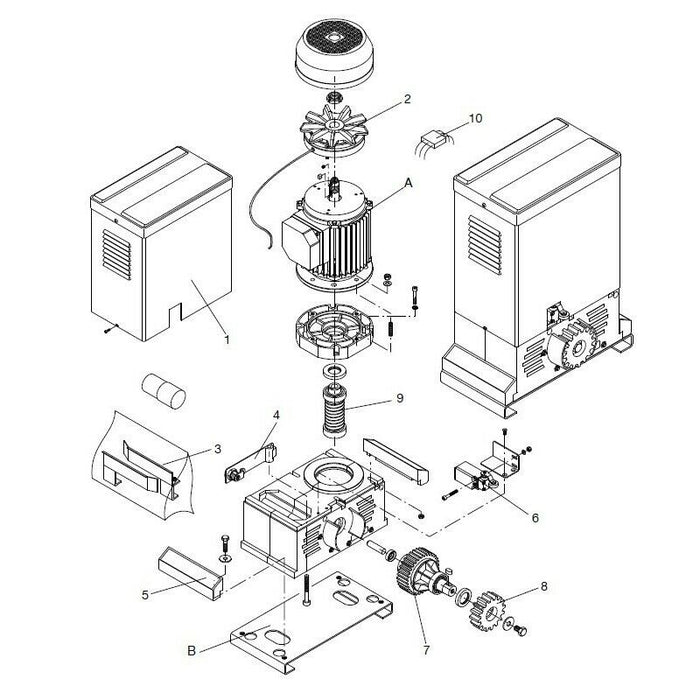 MOTORE BENINCA' 9686046 RICAMBIO ORIGINALE AUTOMAZIONE AUTOMATISMI GARANZIA