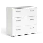 Cassettiera a tre cassetti con Adal, colore bianco, cm 74 x 69 x 36