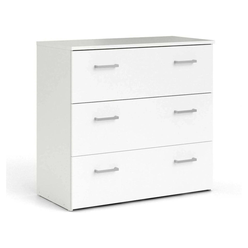 Cassettiera a tre cassetti con Adal, colore bianco, cm 74 x 69 x 36