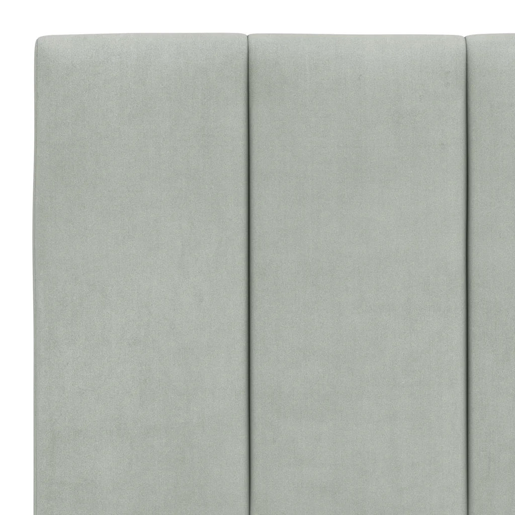 Letto con Materasso Grigio Chiaro 200x200cm Velluto