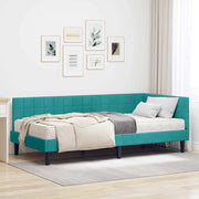 Struttura Letto Angolare con Materasso 2 pz-Giroletto con materasso Turchese Velluto 656995