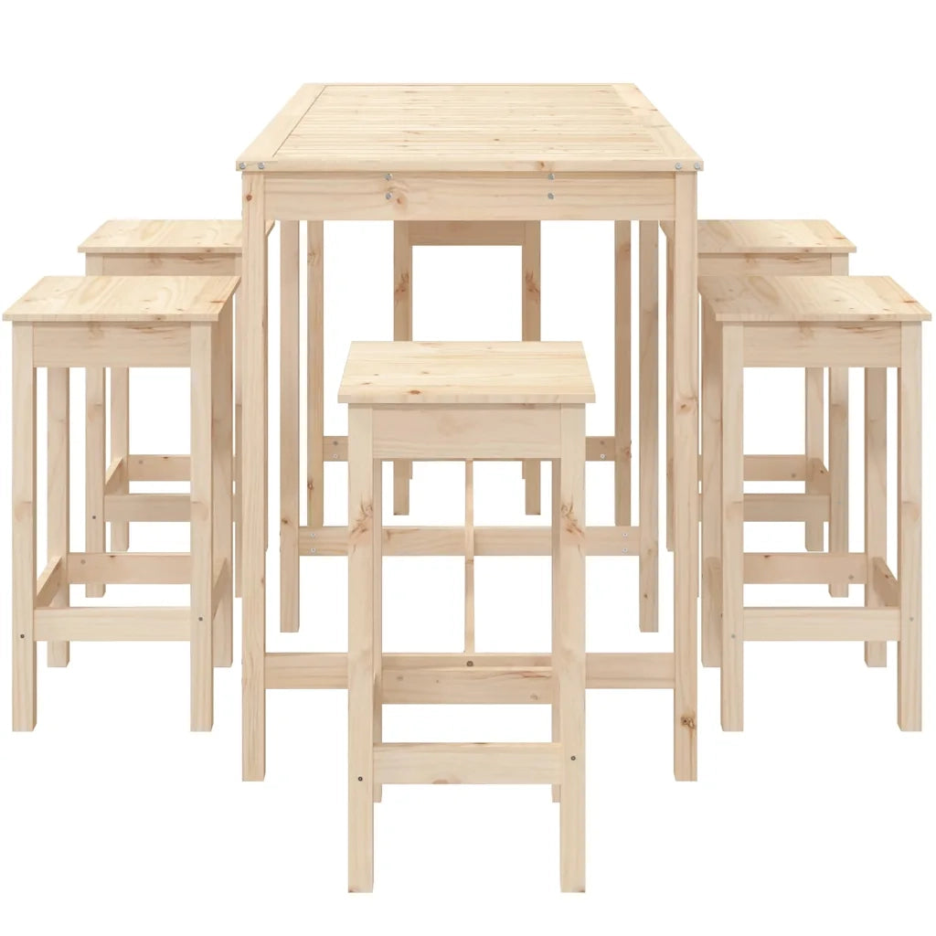 Set Bar da Giardino 7 pz in Legno Massello di Pino 3154755