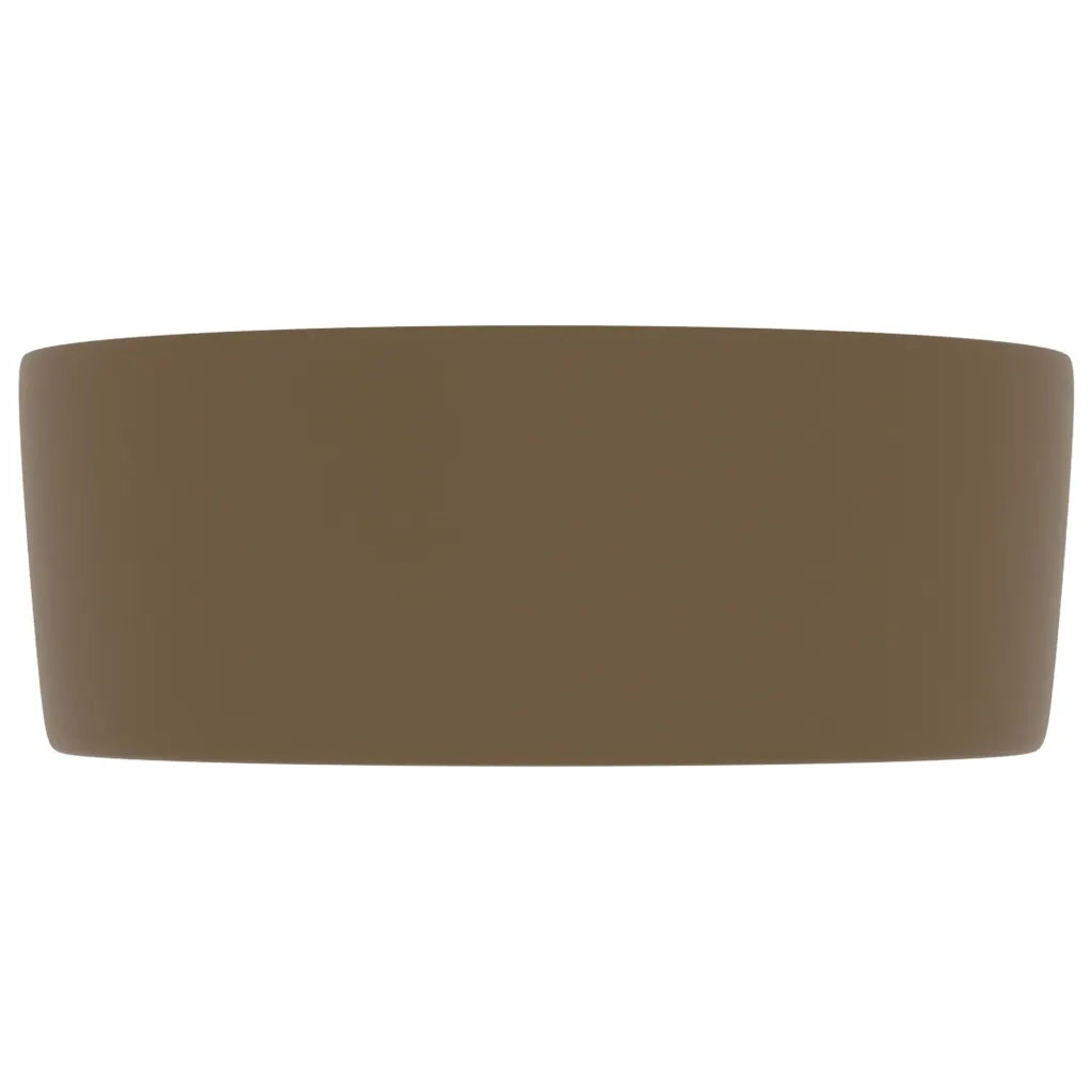 Lavandino Lusso Rotondo Crema Opaco 40x15 cm in Ceramica