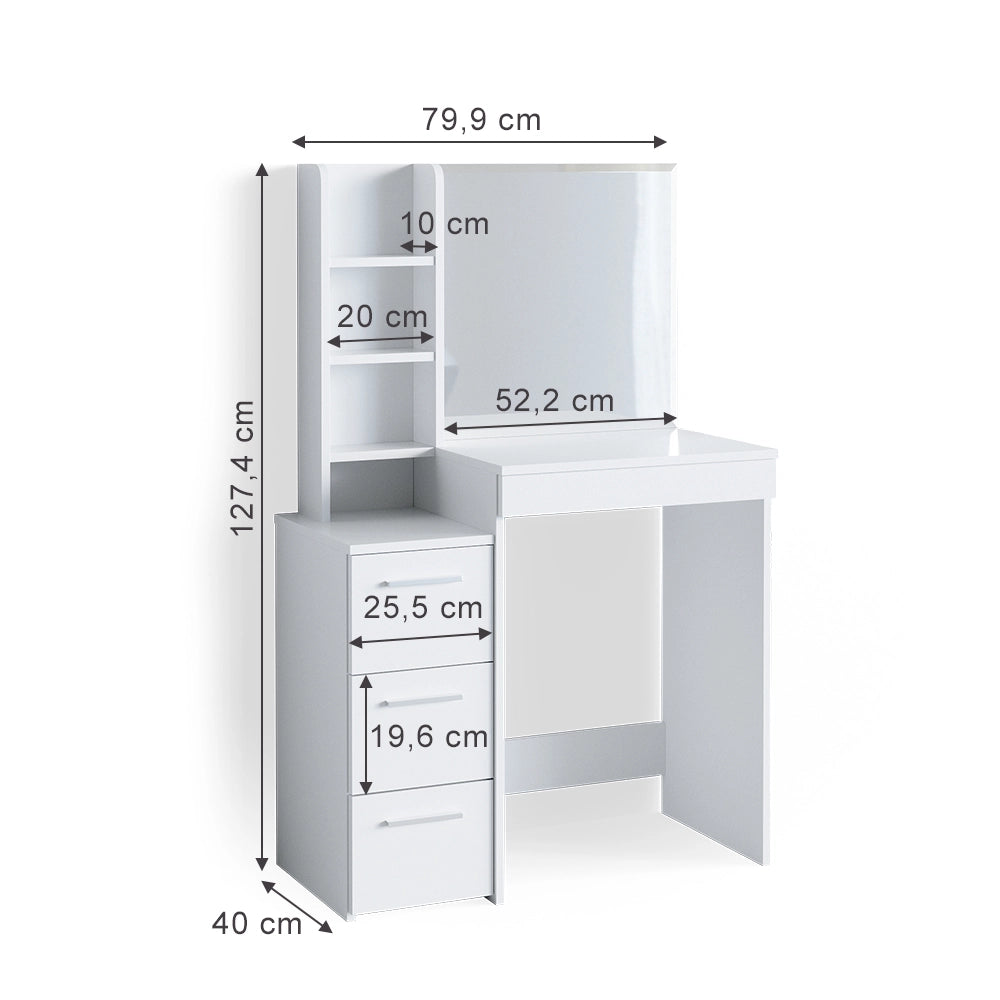 Vicco Tavolo da toeletta Bianco, 80 cm
