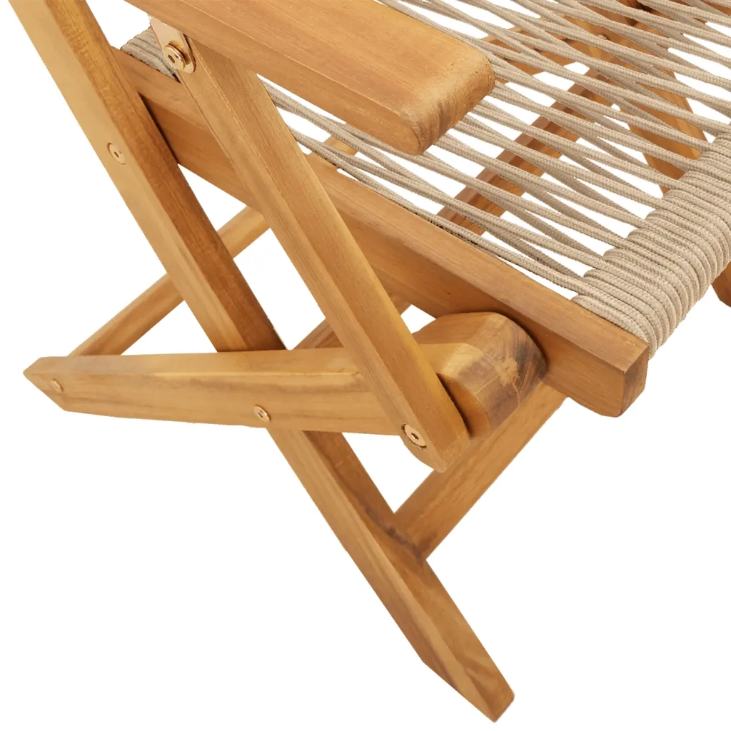 Set Pranzo da Giardino 5 pz Beige Polipropilene/ Legno Massello