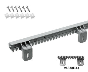 CREMAGLIERA GRIGIO IN NYLON MODULO 4 PER CANCELLI SCORREVOLI MOTORE AUTOMAZIONE