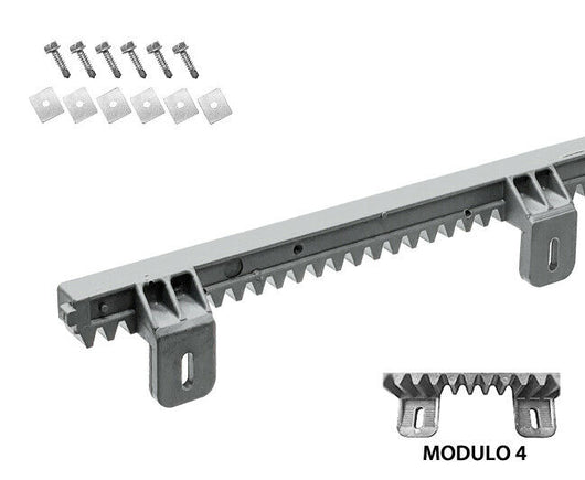 CREMAGLIERA GRIGIO IN NYLON MODULO 4 PER CANCELLI SCORREVOLI MOTORE AUTOMAZIONE