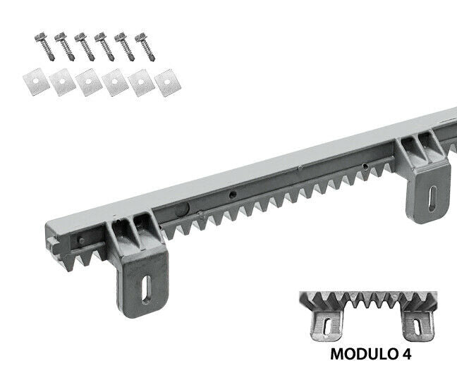 CREMAGLIERA GRIGIO IN NYLON MODULO 4 PER CANCELLI SCORREVOLI MOTORE AUTOMAZIONE