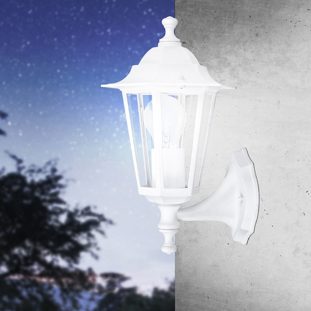 Applique Esterno Classica Laterna 5 Alluminio Bianco 1 Luce E27