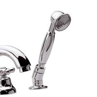 Rubinetto tradizionale bordo vasca con bocca pesante fusa e doccetta in ottone - serie liberty