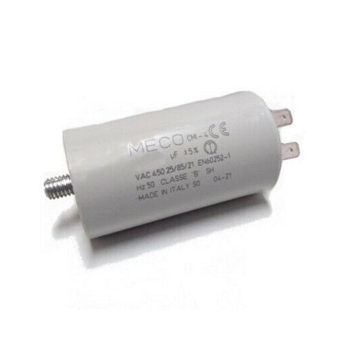 Condensatore 22 uF microfarad per motori elettrici serranda vite m8 faston 6,3