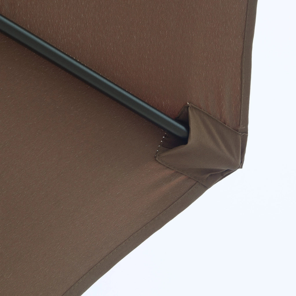 Parasole con manovella 2.95 x 2.5 m modello articolato da mercato tessuto poliestere 180 mq colore marrone struttura stabile
