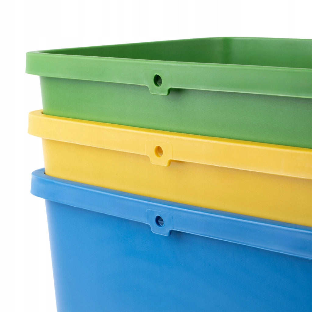 Set di 3 contenitori per la raccolta differenziata KADAX da 12 litri.