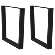 Set di 2 gambe per tavolo da pranzo moderne e funzionali a forma di V 90 x 72 cm in acciaio nero 02_0056938