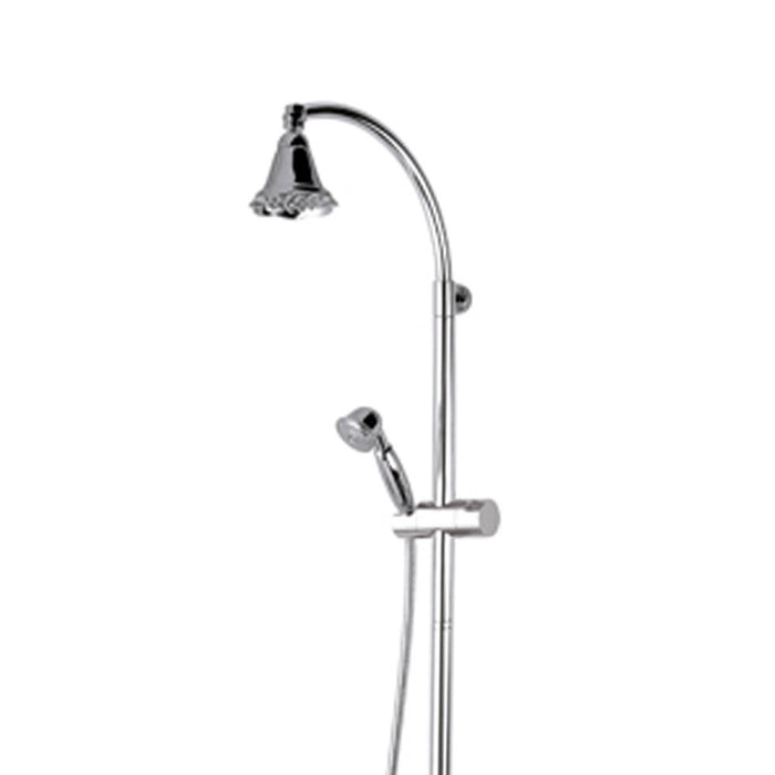 Rubinetto vasca/doccia con colonna saliscendi, doccetta liberty e soffione doccia a campanella - serie liberty