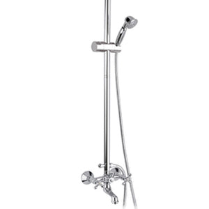 Rubinetto vasca/doccia con colonna saliscendi, doccetta liberty e soffione doccia a campanella - serie liberty